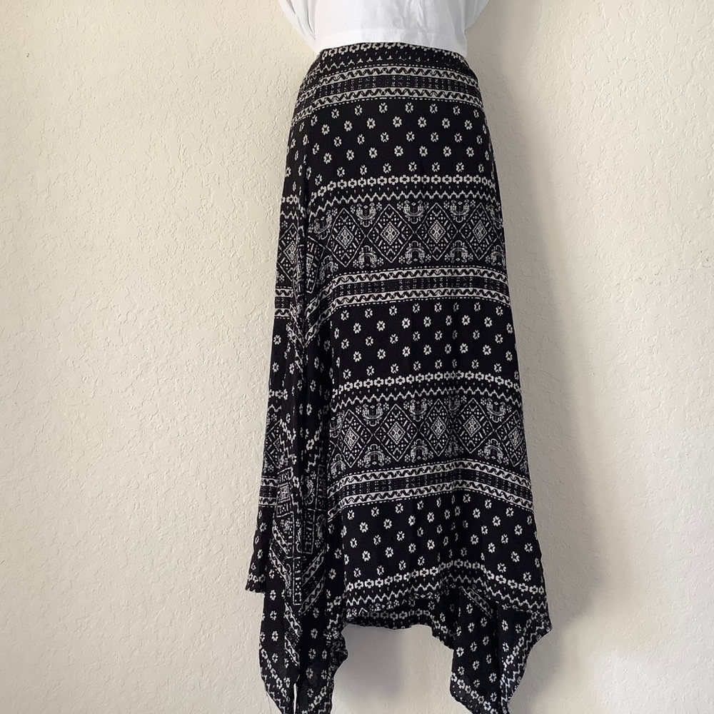 Free People skirt with handkerchief hem.